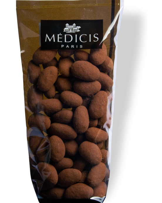 Amandes grillées et chocolat lait truffé cacao - Médicis Paris - Chocolats fabriqués en France