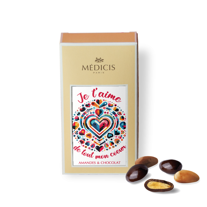 Boite Message De tout mon coeur - Médicis Paris - Chocolats fabriqués en France